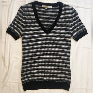 Trink‎ Turk s/s merino wool sweater size small black/gray v-neck